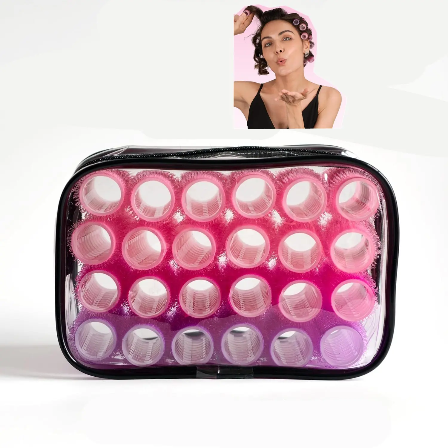 24Pcs Self-Grip Small Hair Rollers Set for Short Hair,