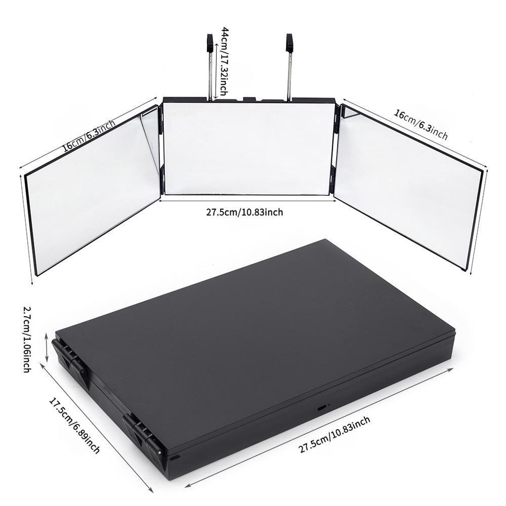 360° Trifold Mirror for Personal Self Haircut, Height-Adjustable, Anti-Fog, Portable & Durable