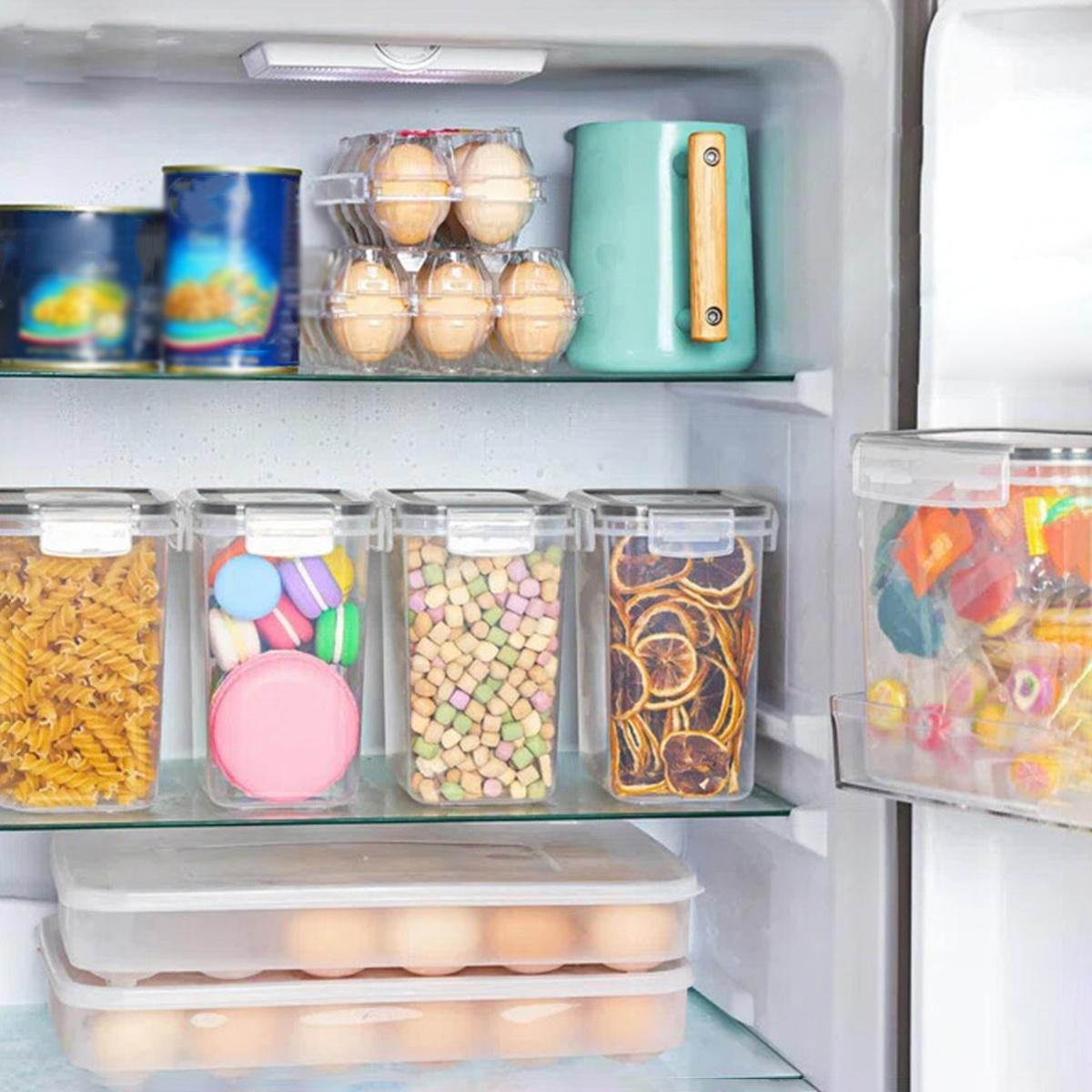 7/15/24-piece set Airtight Dry Food Storage Containers Set, Clear Plastic Bins for Rice, Grains, Nuts & Flour