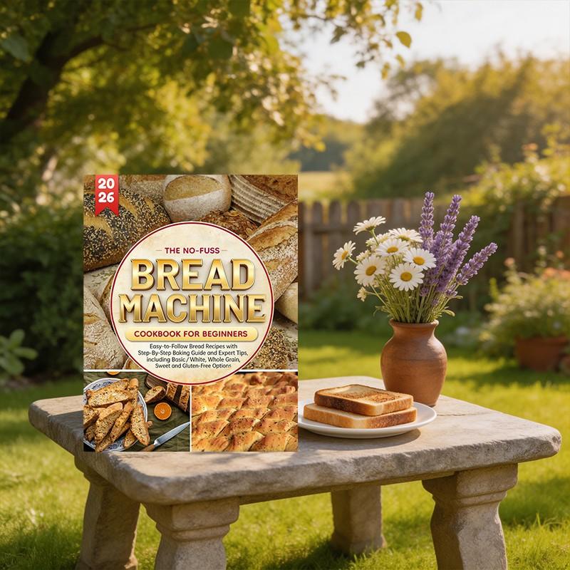 The No-Fuss Bread Machine Cookbook for Beginners: Easy-to-Follow Bread Recipes with Step-By-Step Baking Guide and Expert Tips, including Basic/White, Whole Grain, Sweet and Gluten-Free Options