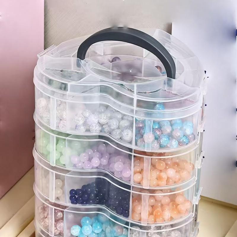 Large Capacity Earring Storage Box, Jewelry Organizer with Compartments, Sparkly Rhinestone and Bead Holder, Essential Jewelry Case