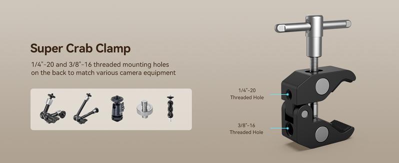 SmallRig Magic Arm w Clamp, Overhead Phone Mount, Flexible Desk Camera Mount & Clamp, Articulating Friction Boom Arm w Thread Adapter, for Light, Webcam, Mic, Action Camera,for Content Creators,Gimbal Stabilizer Tech Gimbal 4766