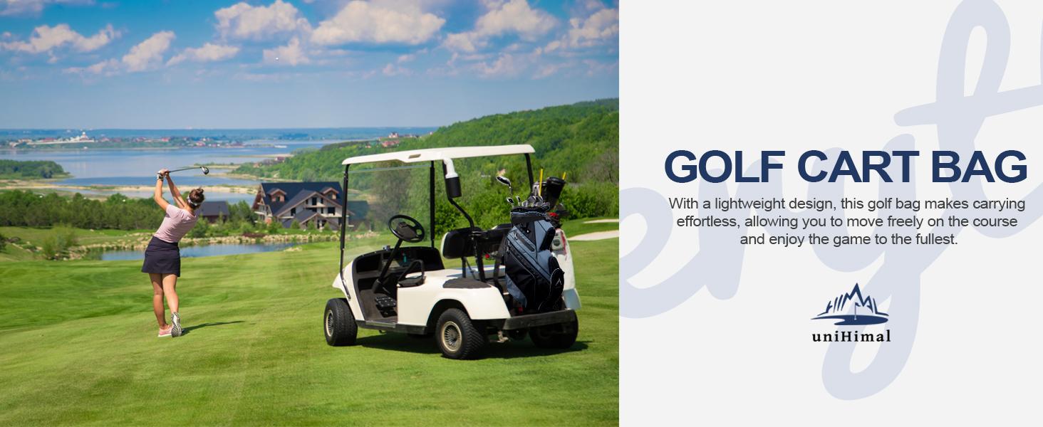 UNIHIMAL 14-Way Golf Cart Bag with Organizer Divider & Rain Cover