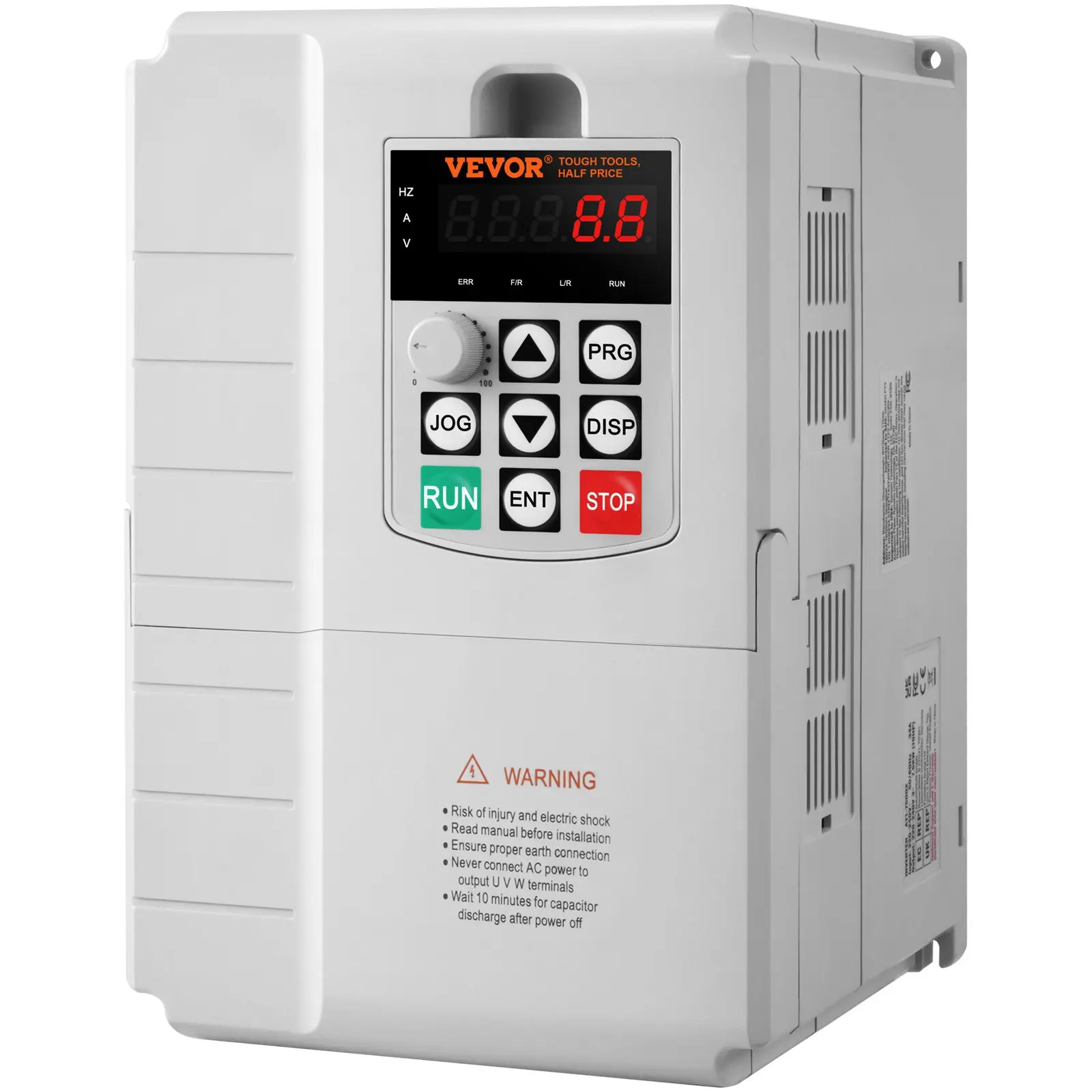 VEVOR VFD 7.5KW, 34A, 10HP Variable Frequency Drive for 3-Phase Motor Speed Control