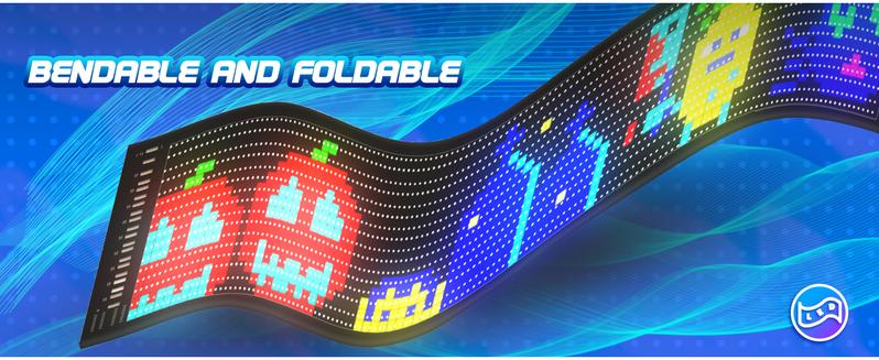 LED RGB Matrix Pixel Screen, 1 Count Scrolling Bright Advertising LED Sign, Flexible USB Powered 5V Bluetooth-compatible LED Light Car Sign with APP Control, Decorative LED Lamp Waterproof Text Colorful Lighting