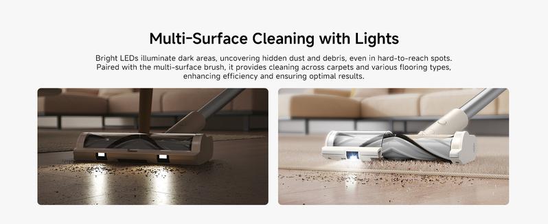 DREAME R10 Pure Cordless Vacuum Cleaner, Stick Vacuum Cleaner for Home, 120AW Powerful Suction, Anti-Tangle, LED Headlights, Up to 60 Mins Runtime, Lightweight for Carpet, Hard Floor, Pet Hair