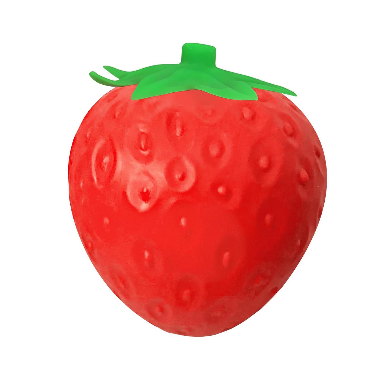 1 PC Giant Strawberry Squishy, Jumbo Strawberry Stress Relief Toy, Realistic Fruit-Shaped Slow Rising Squeeze Toy, Approx. 6.7 × 5.5 Inch Soft Handheld Fidget Toy for Home, Office, Travel and Party Favor, Squishies Fidgets, Stress Relief Tools