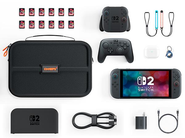 Switch 2 Case for Nintendo Switch 2(2025), Portable Hard Shell Full Protection Carrying Travel Case with 18 Game Cards Storage for Switch 2 Console Pro Controller Accessories Black