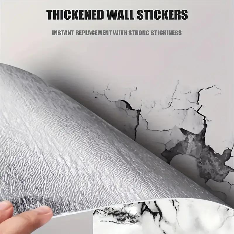 Wall Panels, 15/30pcs Wall Tiles Peel And Stick Waterproof, Self-Adhesive PVC Wall Panels for Kitchen, Bathroom-11.8"x11.8" Kitchen Tile, Essential for Decoration, Housewarming Gift, Birthday Gift(Not Real Tiles, White And Black Marble Pattern)