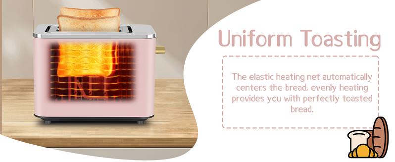 Toaster 2 Slice, Smart Stainless Toaster,Touch Control Screen, 6 Shade Setting, 6 Bread Selection, Countdown, Removable Crumb Tray, 900W, Peach Pink toaster 2 slice Toasting Defrost Kitchen Appliances Multifunction Durable Toastie Maker Toaster 2 Slice, Smart Stainless Toaster,Touch Control Screen, 6 Shade Setting, 6 Bread Selection, Countdown, Removable Crumb Tray, 900W, Peach Pink toaster 2 slice Toasting Defrost Kitchen Appliances Multifunction Durable Toastie Maker