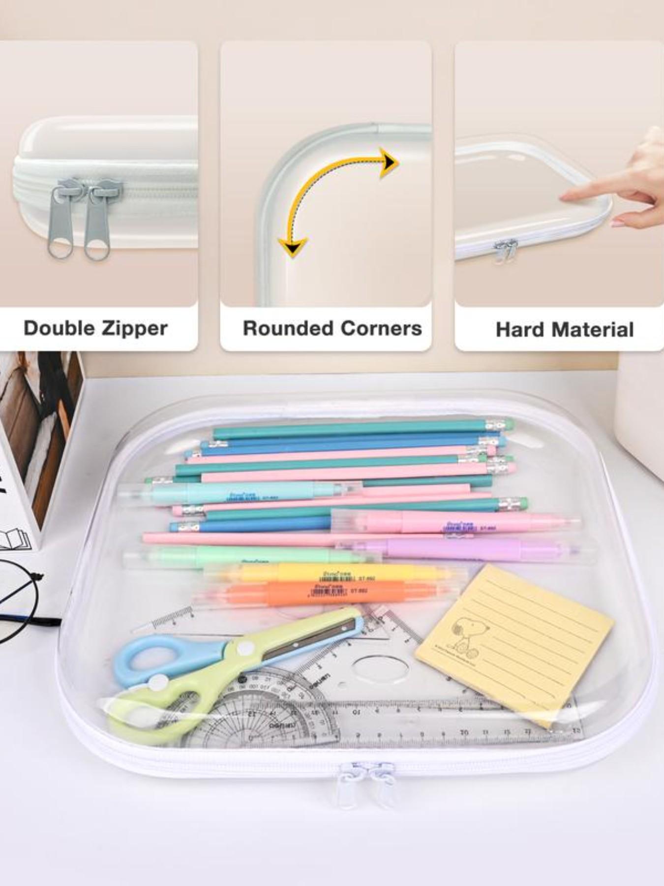 Advanced Transparent Hard Shell Zipper Case Set, 4-Piece PVC Storage Box, Portable Travel Organizer for Tools and Small Items