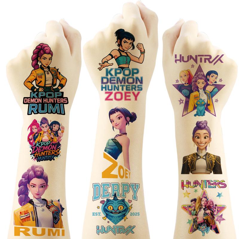 20 Pcs Kpop Demon Hunter Temporary Tattoo Stickers, Fun Anime Game Cartoon Body Art, Kids DIY Toy Reward Party Gifts, Sticker Tattoos