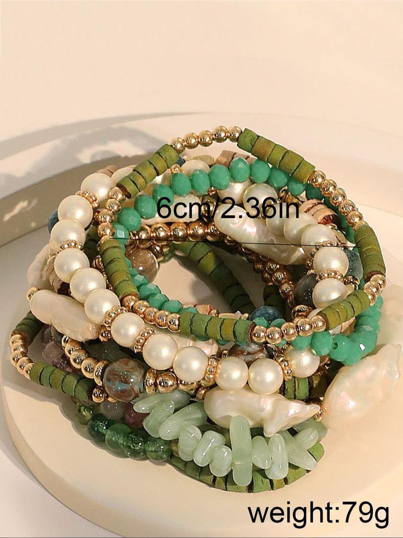 Boho Style Beaded Bracelet, Fashion Colorful Beaded Bracelet for Women & Girls, Casual Trendy Accessories for Party, Daily Clothing Decor