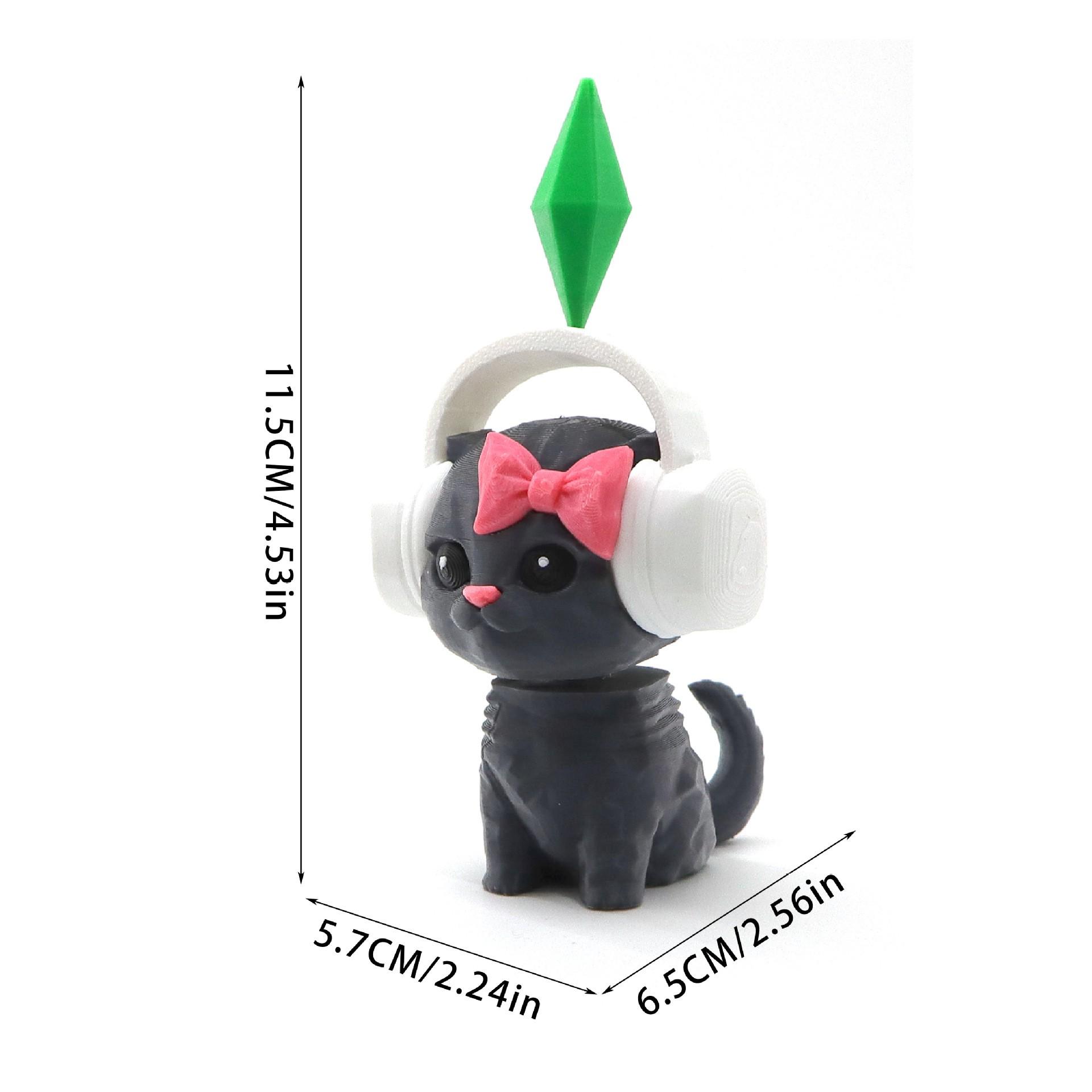 The Sims Plumbob Dancing Cat Car Decoration, Cute Simulated Life Cat Toy, Fun Vehicle Accessory for Kids & Adults