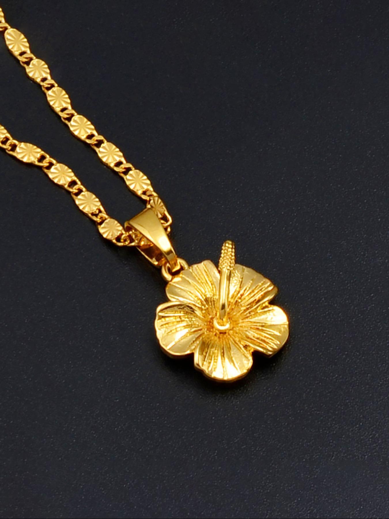 1pc Hawaiian Hibiscus Flower Pendant Necklace Marshallese Puerto Rico Guam Micronesia Pohnpei Jewelry Boho Style Jewelry Wedding Gifts