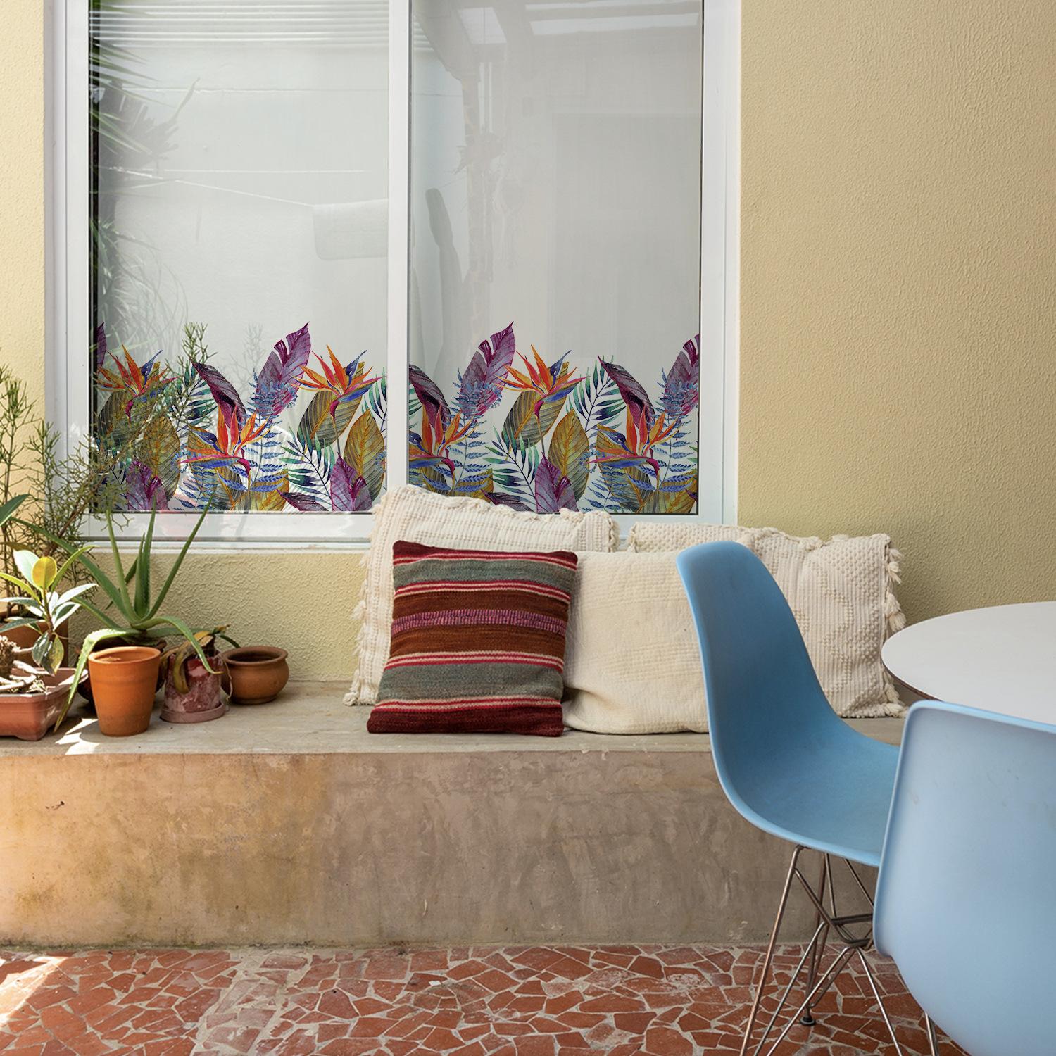 Floral Static Glass Sticker Roll, Removable French Style Glass Film, Room Renovation Decor, Balcony Decoration, No Glue Required