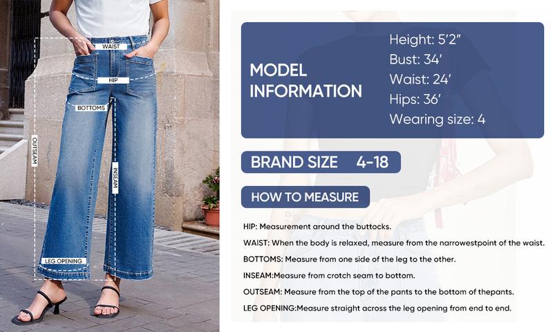 Sidefeel Women's Wide Leg Jeans High Waisted Stretchy Jeans Straight Leg Loose Fit Zimbaplatinum Ankle Denim Pants TikTokShopBlackFriday Formal Summer