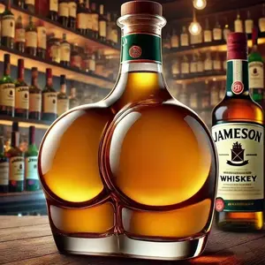 Handmade High Borosilicate Glass Bottle, Creative Butt Shape, Whiskey, Brandy, Xo, Tequila, Dispenser, Bar Decor, 1pc 2026 New Model