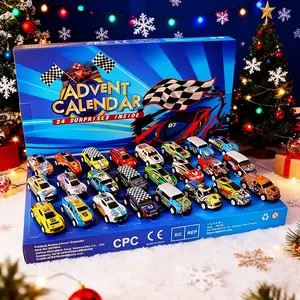 24-Piece Racing Theme Advent Calendar, Christmas Countdown Gift Set, Perfect for Kids & Collectors, Fun Surprise Elements Included!