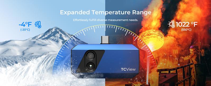 TOPDON TC001 Plus Thermal Camera for Android, 256 x 192 IR High Resolution with Visual Camera, 25Hz Refresh Rate, Dual-Lens Thermal Imaging Camera