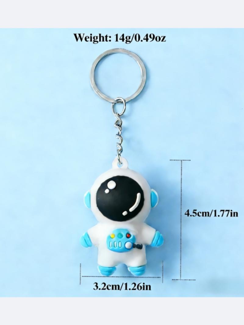 3 Piece Cartoon Astronaut Design Keychain Set, Unisex Car Key Ring ...
