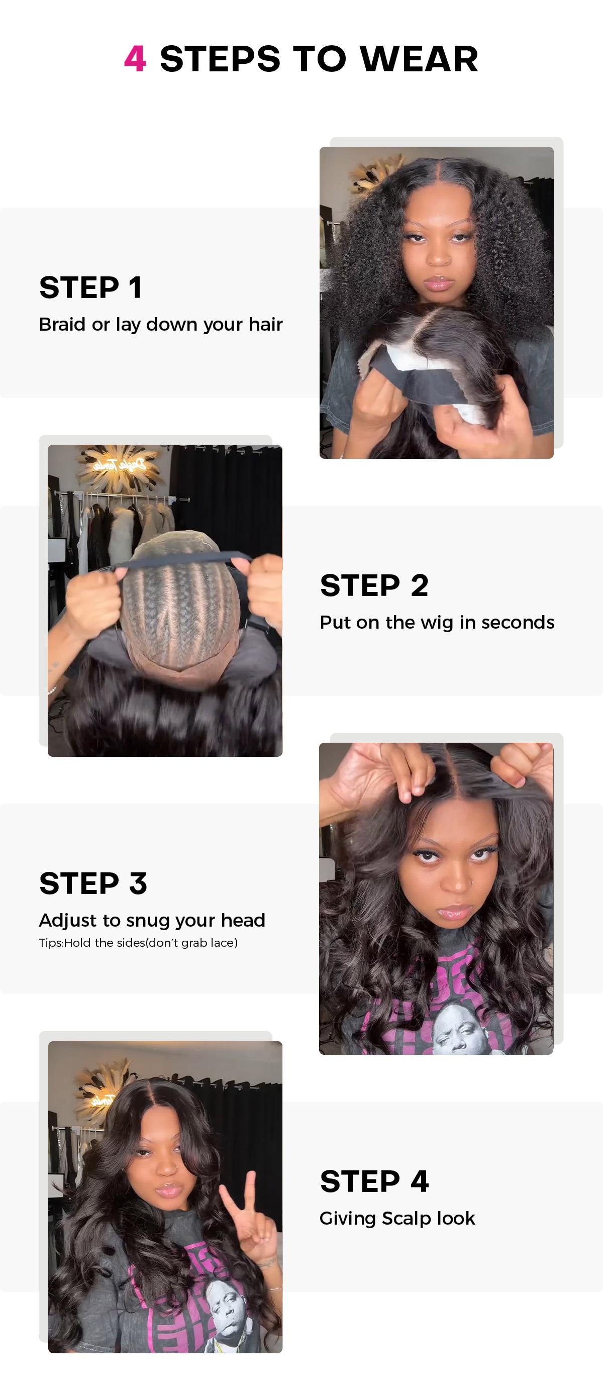 Subella Hair All-Day Wear Comfort Real Glueless 8x5 HD Lace Side Part Wig 200% Density Hair Loose Body Wave Lace Front Wigs Human Hair Pre Cut Plucked Lace Frontal Natural Black Color