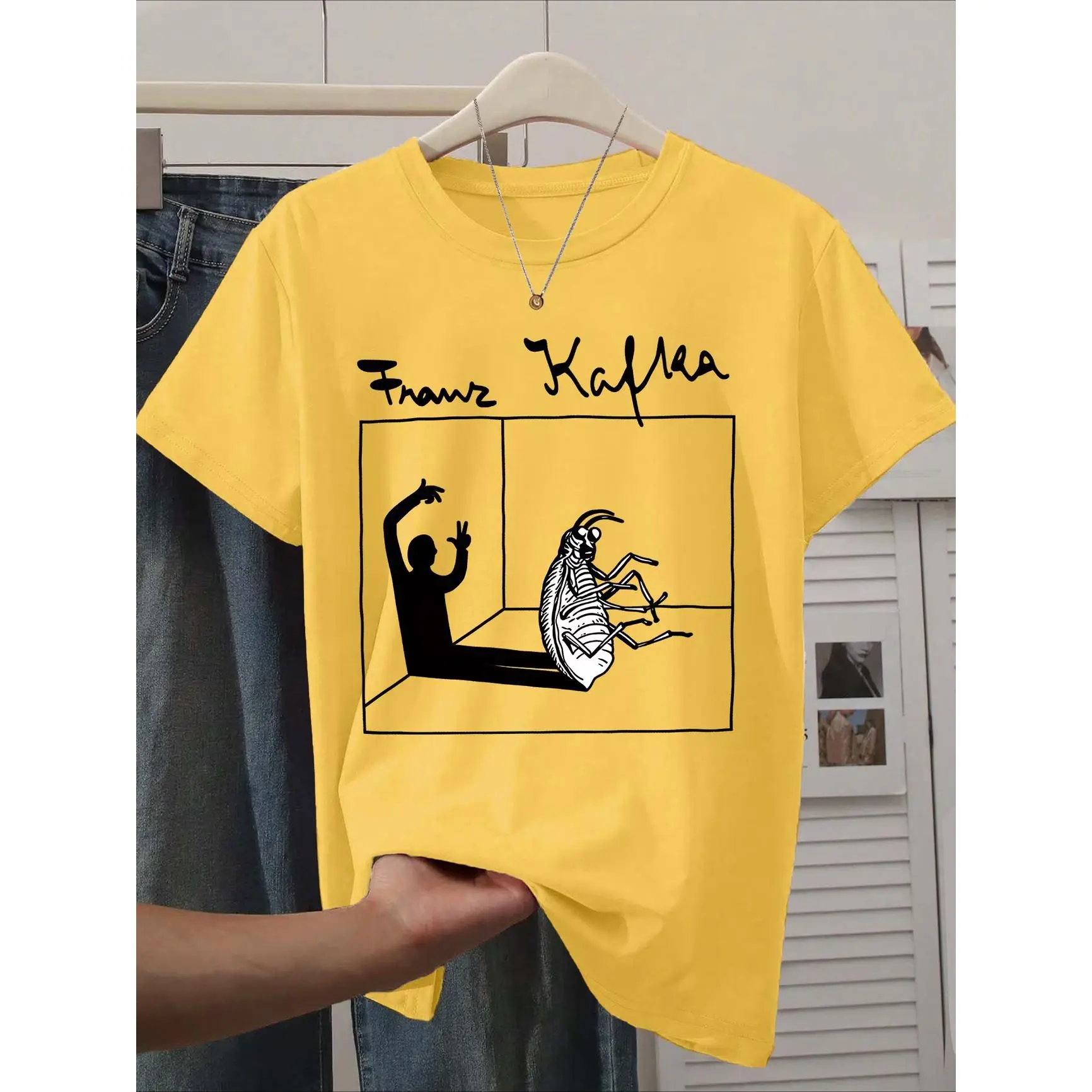 Franz Kafka Metamorphosis Bug Graphic Oversized Comfort Cotton T-Shirt, Book Lover Fashion Outfit, Perfect Valentine Gift For Readers Her Him, Best Holiday Present For Bookish Friends Family