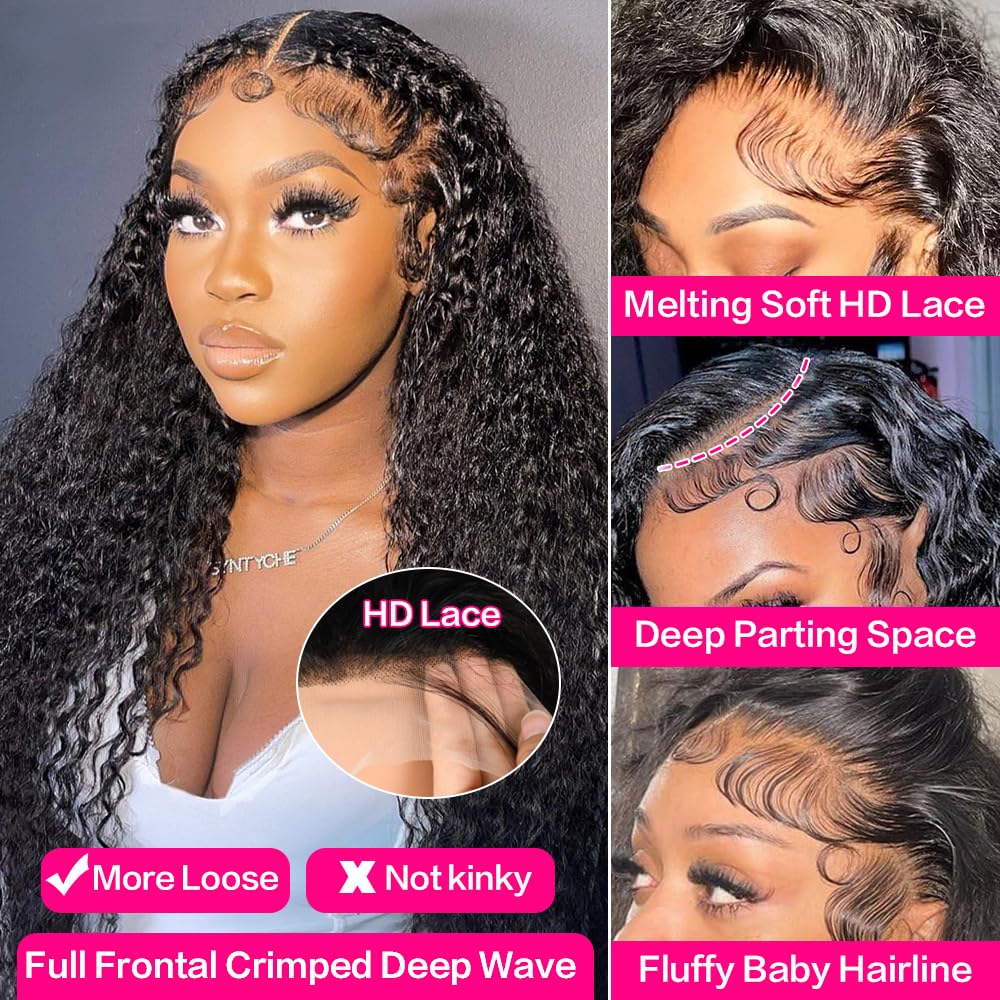 Bling Hair 180% Density 13x4 13x6 Deep Wave Lace Front Wigs Curly Human Hair Wig Wet And Wavy Water Wave HD Lace Front Wigs Human Hair Pre Plucked Frontal Wig #TikTokShopBlackFriday