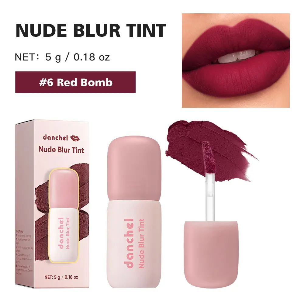 danchel Matte Lip & Cheek Tint, Lip Cosmetic, Lipstick, Makeup, Lip Products Makeup, Long-Lasting Matte Finish, Velvet Texture, 10 Shades, Makeup Gift for Girls & Women, Summer Makeup