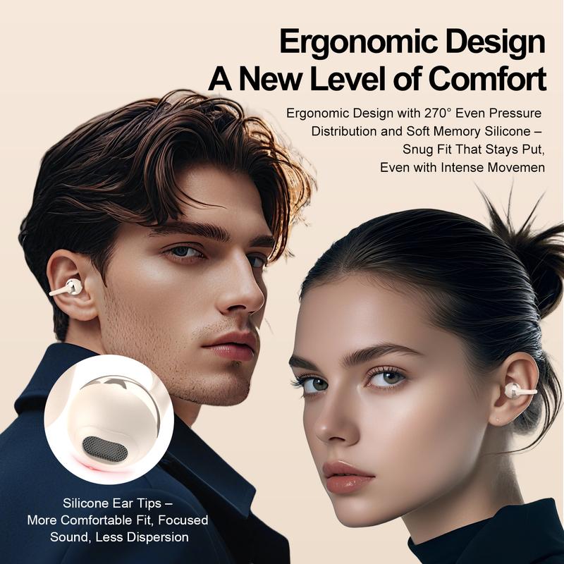 Noise-Canceling Bluetooth-compatible Earbuds, Long Battery Life, Ipx-5 Water Resistant, Ergonomic Design, LED Display, Wireless Connectivity
