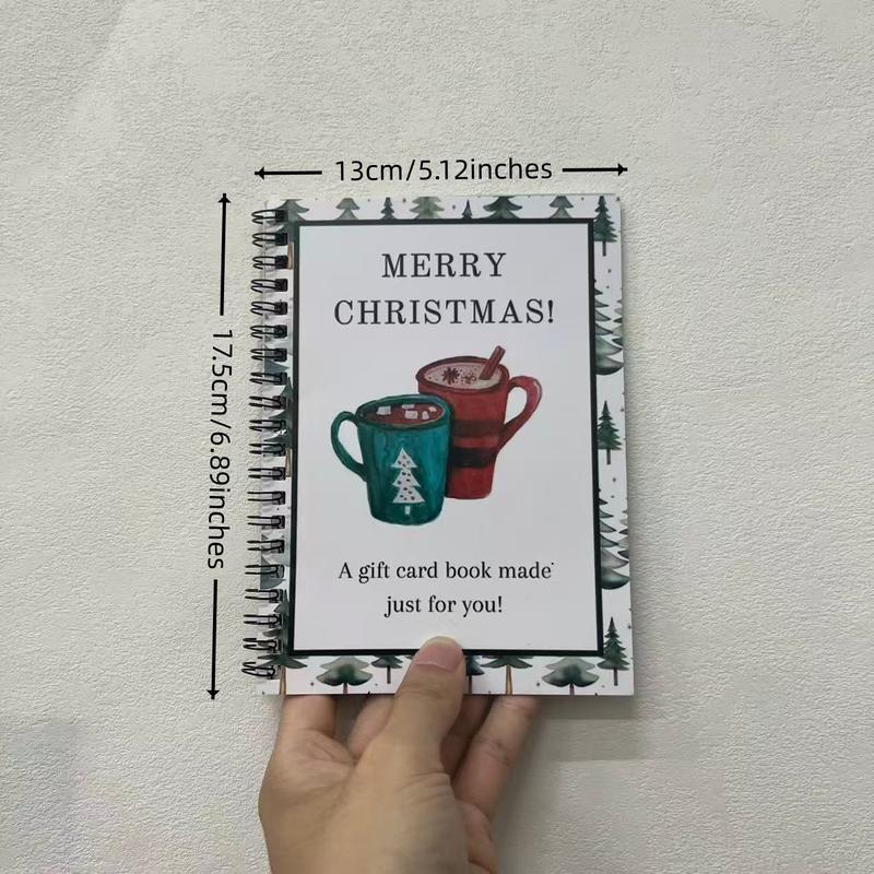 DIY Spiral Bound Christmas Gift Card Album Book, Surprise Page, Student Survival Graduation Card Holder, Teacher Classmate Santa Gift Planner, Paper Gifts