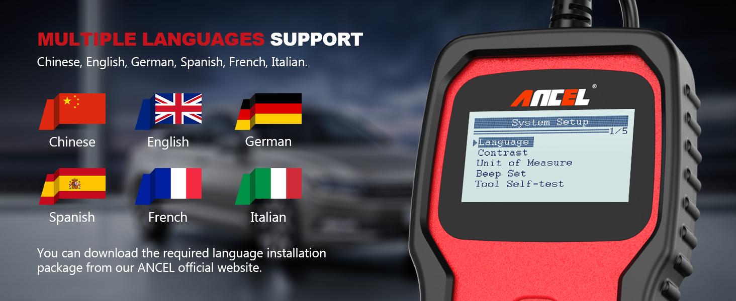 ANCEL VD500 OBD II DiagnosticScanner for Volkswagen VW AudiSkoda Seat Diagnosis Check EngineLight EPB ABS SRS Code Reader OilThrottle Position Adaption Brake PadReset Tool