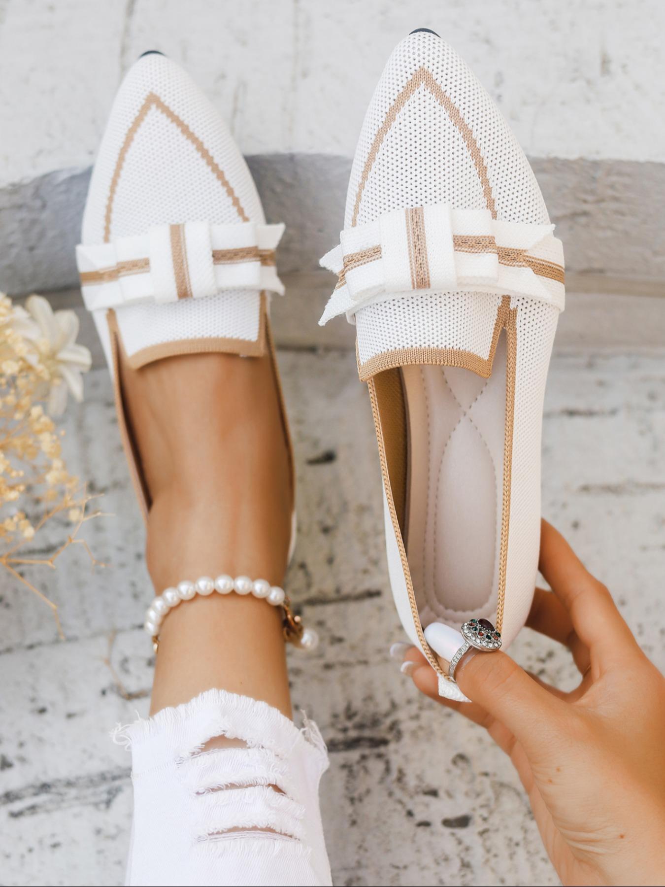 Women's Fashionable Plain Color Ballet Flats, Scandinavian Ballet Flats, Casual Comfortable Flat Shoes for Daily Wear, Lightweight Breathable Shoes for Women & Girls, Running