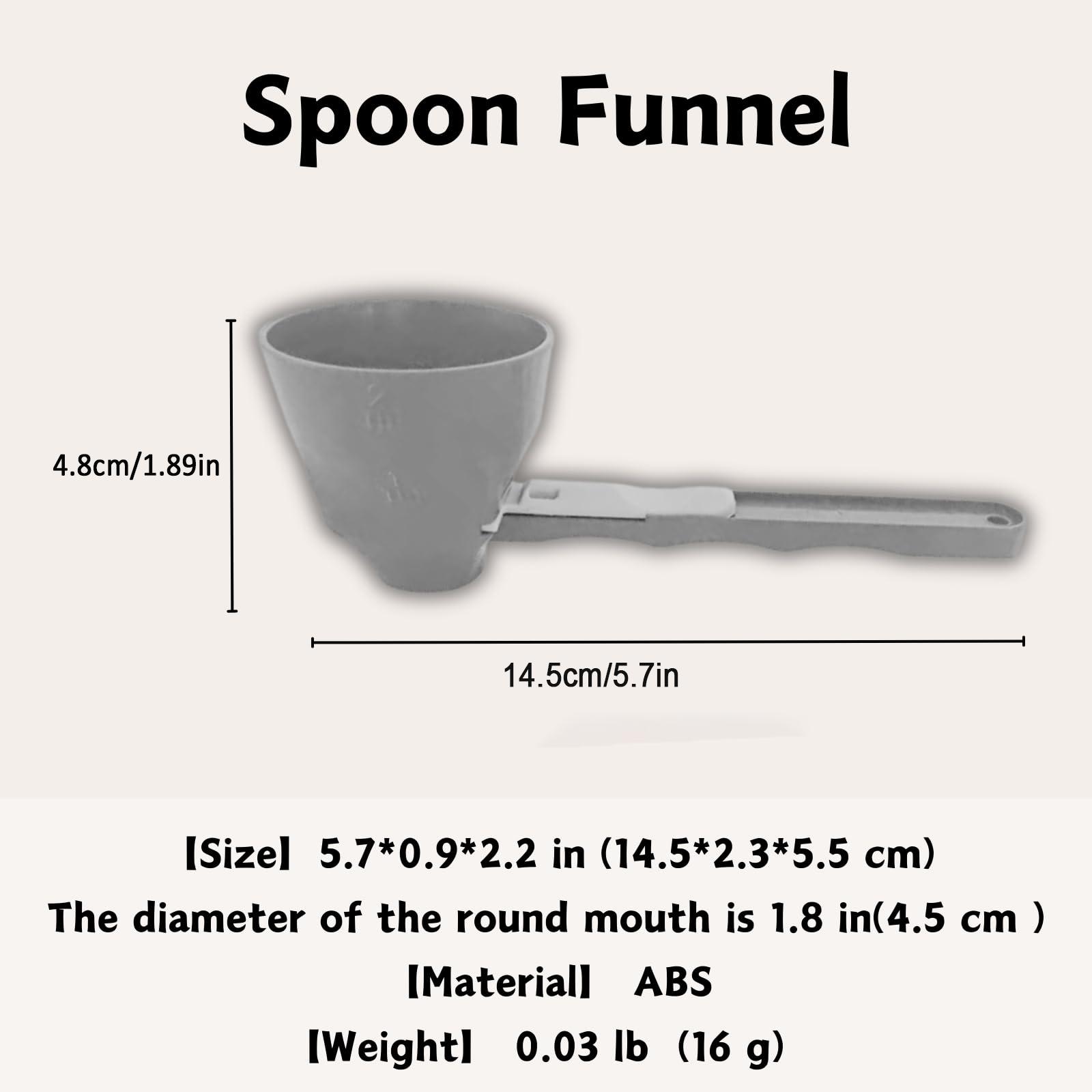 Measuring Spoon Funnel Set, 2 Counts/set Spill Proof Portable Measuring Spoon Funnel, Kitchen Measuring Tool for Protein Powder, Coffee, Milk Powder