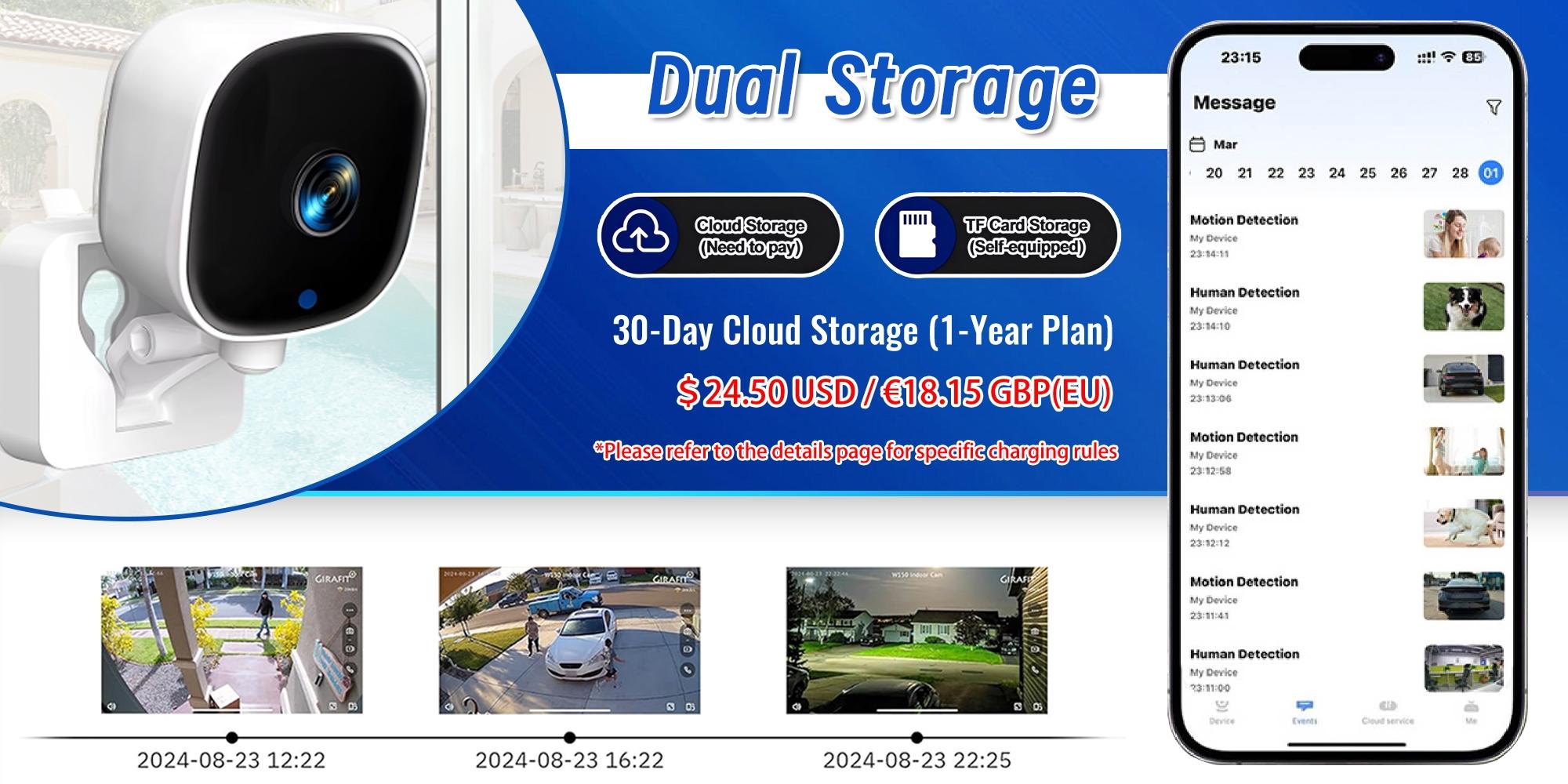 Home Security Window Camera, HD 2.4GHz WiFi Indoor Cameras, Person,Pet,Vehicle & Motion Detection, Two-Way Audio, 24/7 Continuous Video Recording, Easy Installation for Indoor Monitoring