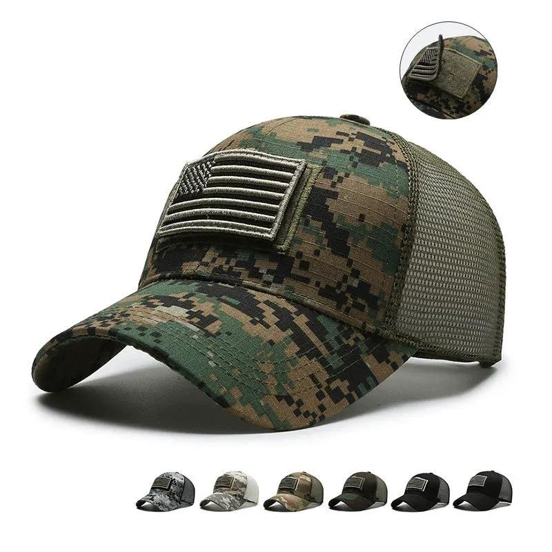 Olympic Winter Games Fan Cap Tactical Patch Baseball Cap - Outdoor Camo Mesh Hat for Men - Adjustable Velcro Patch Sun Hat for Hiking, Fishing, and Daily Wear SpringStatements