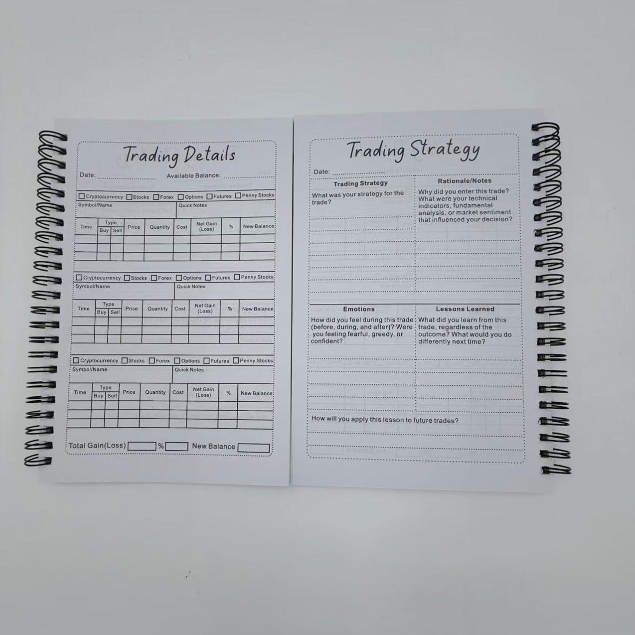 Professional Trading Journal for Traders, Comprehensive Log & Plan for Cryptocurrency Stocks Forex Options, Daily Trade Tracking Book, Finance Checklist Organizer