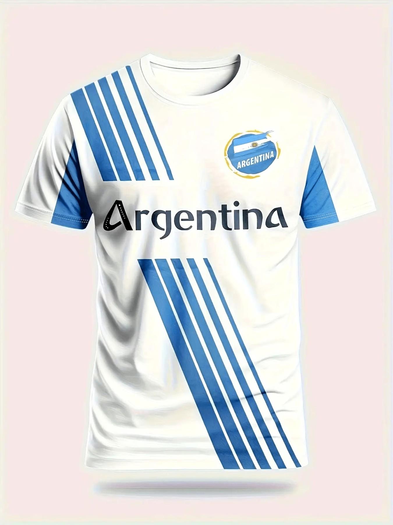 Argentina National Team Home Jersey, Training Match Sport T-Shirt, Fan Casual T-Shirt, Comfortable Breathable Fitted