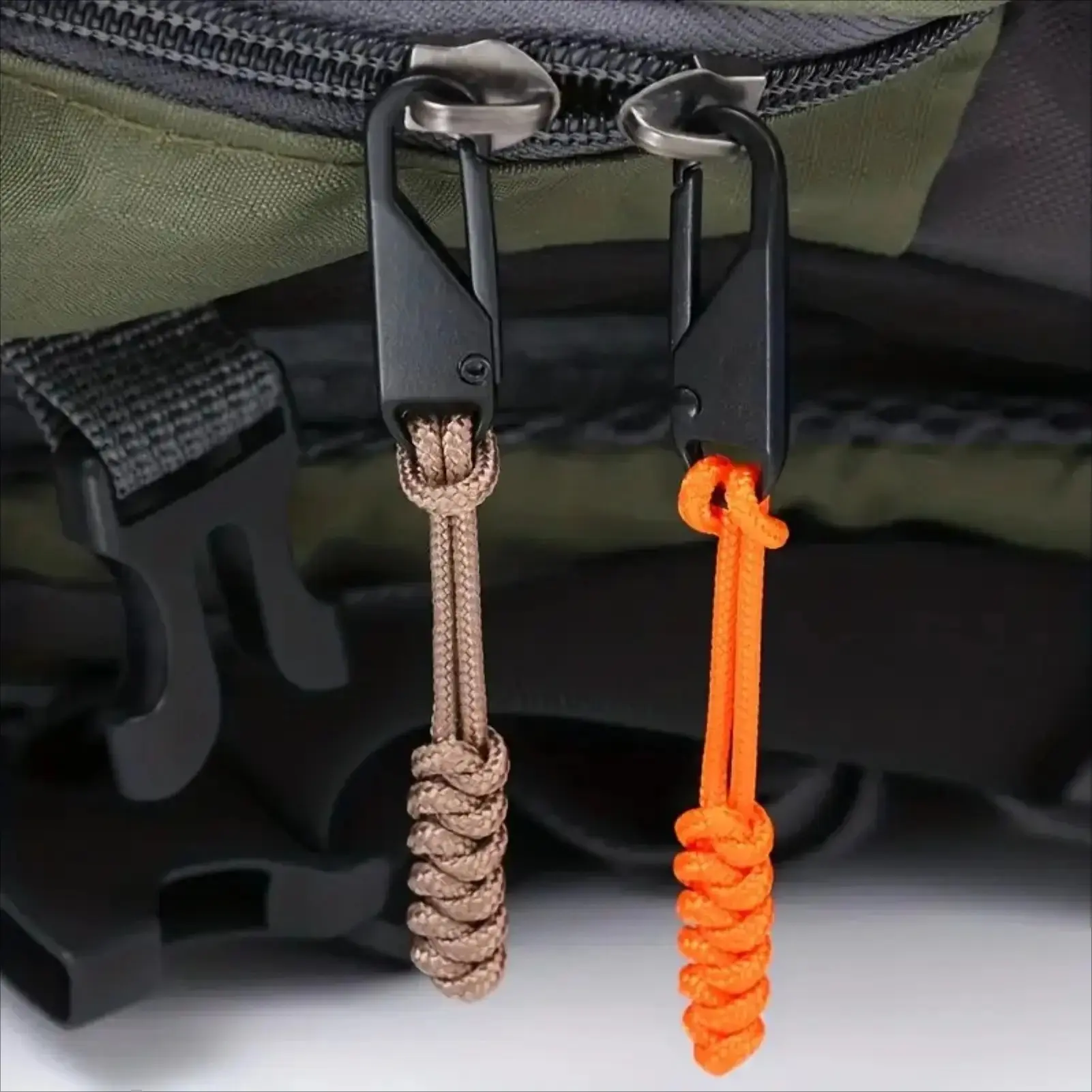 8‑Pack 3.9‑Inch Replaceable Zipper Pull Tabs, Braided Paracord Zipper Pulls, Multi‑Color Polyester Cord with Metal Clip, Durable Replacement Pulls for Backpacks & Bags