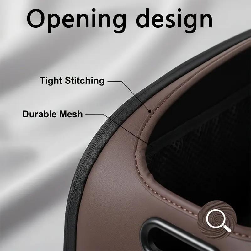 Luxury Leather Car Storage Box, Multi-Functional Organizer, Large Capacity Trunk Bin, Passenger Seat Compartment, Car Interior Essentials