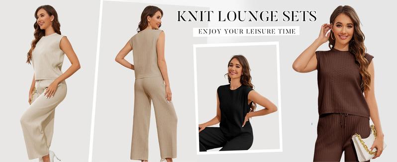 Tanming Women's 2 Piece Outfits Sweater Sets Knit Sleeveless Pullover Tops High Waist Pants Lounge Sets Tracksuits FallFreshness Tanming Women's 2 Piece Outfits Sweater Sets Knit Sleeveless Pullover Tops High Waist Pants Lounge Sets Tracksuits FallFreshness