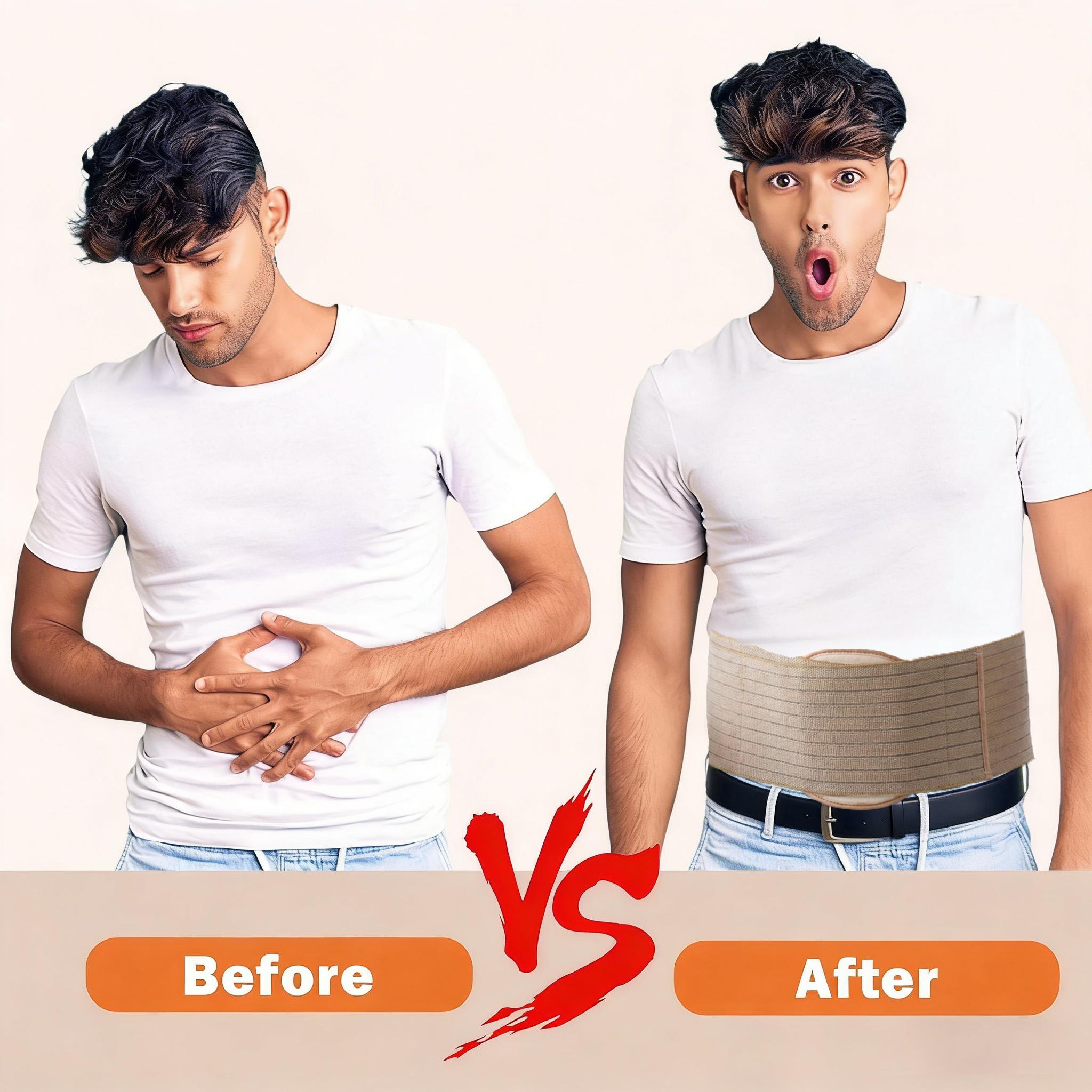 Adult Hernia Belt,Breathable Belly Button Hernia Support Brace With Compression Pad for Small Intestine Gas and Indirect Hernia