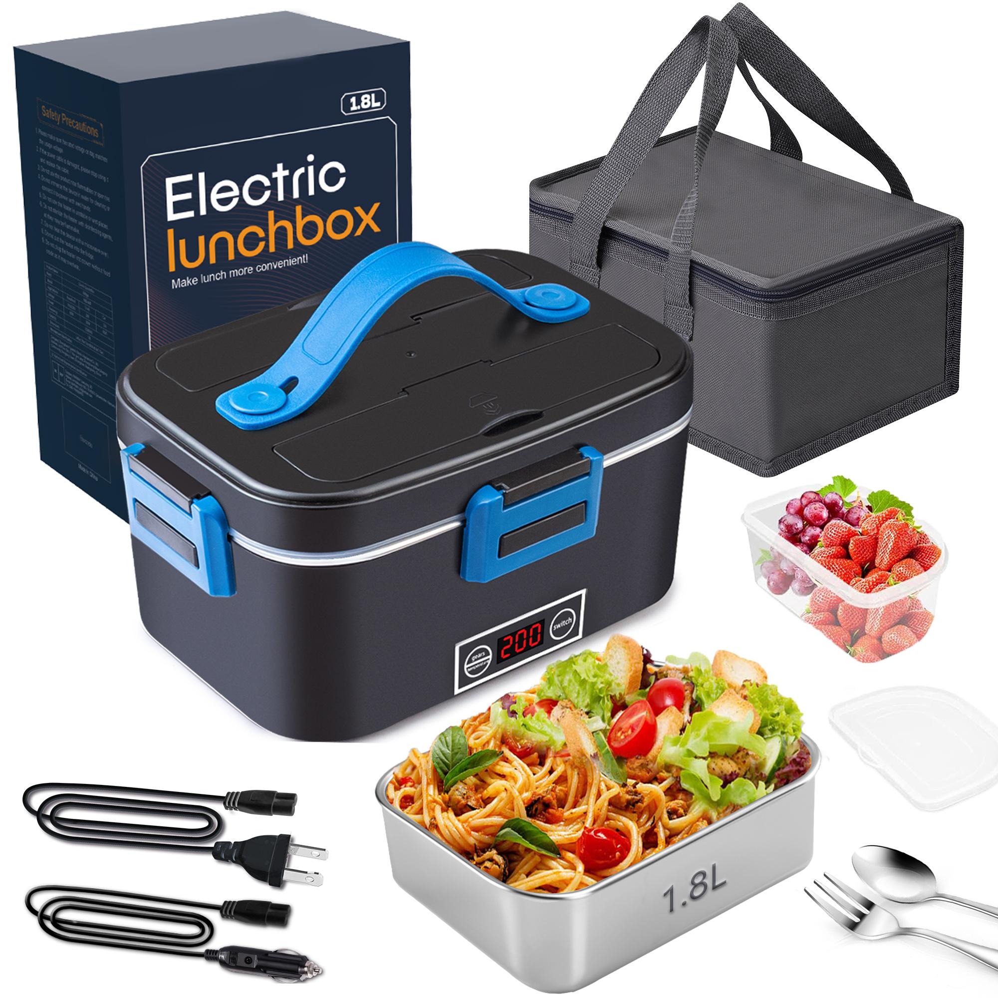 Black Friday Electric Lunch Box,Portable Food Warmer for Cars,Trucks,Home Work Adult Food Warmer,Leak Proof,80W Fast Heating,110V/12V/24V