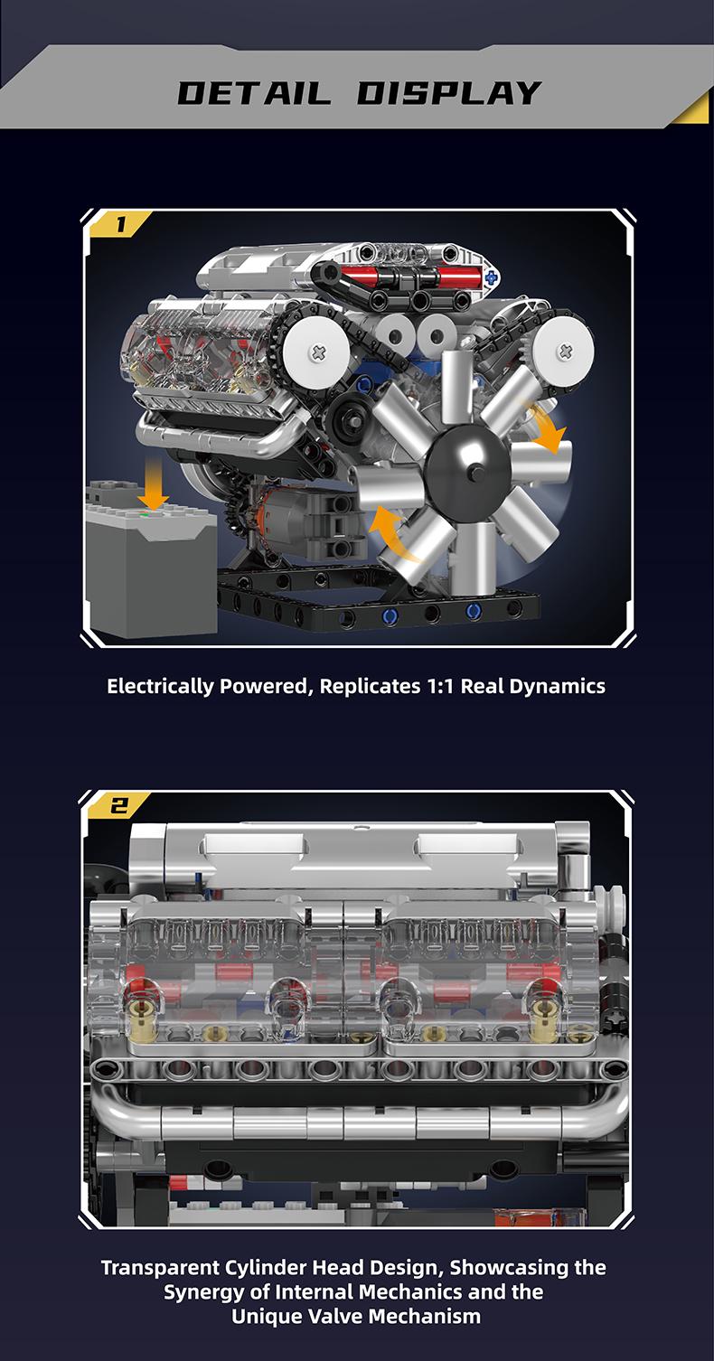 Mould King 10088 V8 Engine Motor Model Building Block Kit 535 Pcs Build Your Own Hobby Mini Engine That Works DIY STEM for Kids Teens Adults Durable Mould King 10088 V8 Engine Motor Model Building Block Kit 535 Pcs Build Your Own Hobby Mini Engine That Works DIY STEM for Kids Teens Adults Durable