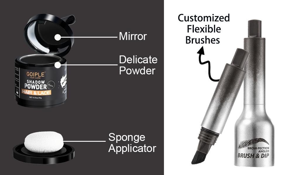 Hairline Powder for Bald Spots, Eyebrows, Beard Line, Light-Blonde Hair Fibers for Thinning Hair Shadow Powder Root Cover Up (Black) Haircare Cosmetic