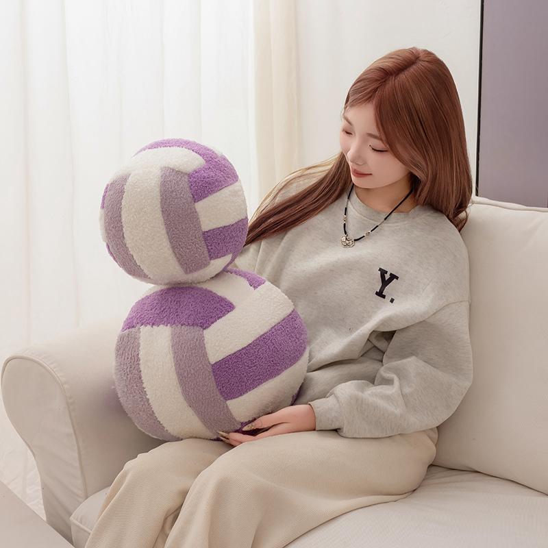 Volleyball Pillow Sports Pillows Volleyball Plush Pillow Sport Theme Fluffy Stuffed Throw Pillow Volleyball Room Decor Gift for Bedroom Decoration Supplies Soft Cushions