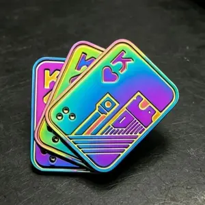 Magnetic Push Card Pushing Plate Mechanical Slider Haptic Coin Metal Anti Stress Reducing Sensory Toy Mini Fidget Relieve Adults