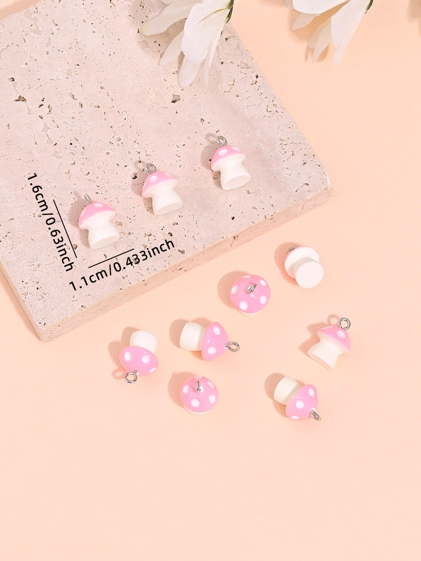 10 Cute Cartoon Mushroom Charms, Perfect for DIY Jewelry Making, Ear Rings, Necklaces, Bracelets, Keychains, Daily and Festival Accessories