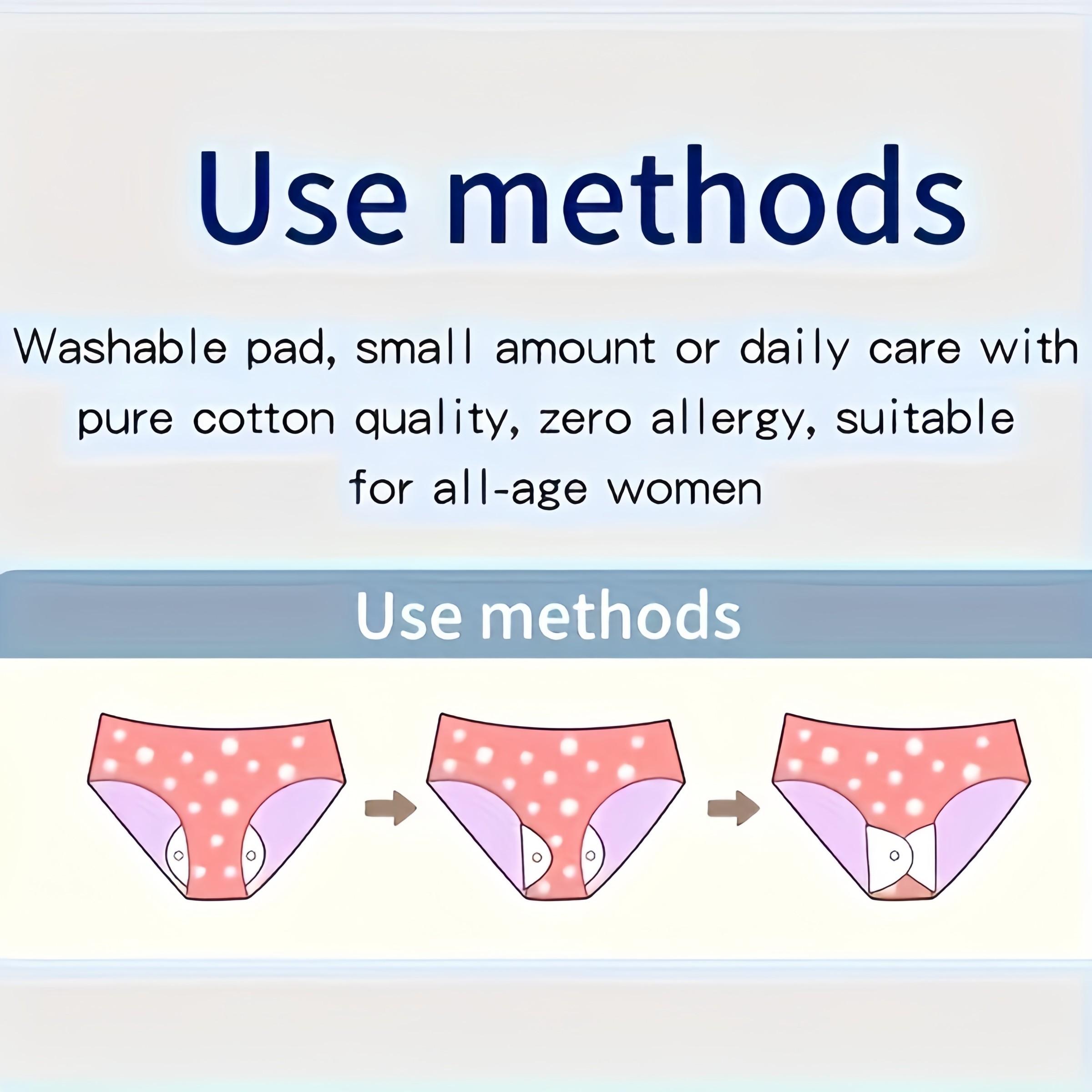 3pcs Reusable Pads Set, High Absorbency Leakproof Night & Day Use, Cotton Lining, Multiple Sizes, Postpartum Menstrual Incontinence Care