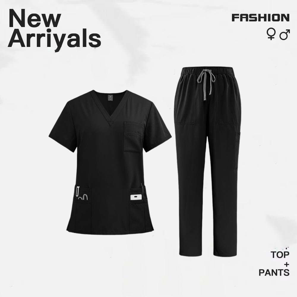 Women's Operating Room Scrubs Short Sleeve Nurse Uniform Operating Gown and Isolation Gown